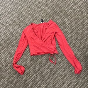 Red Forever 21 Wrap Top